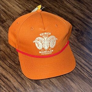 Magellan Outdoors / Shiner Bock Orange Rope Hat with White Ram Embroidery